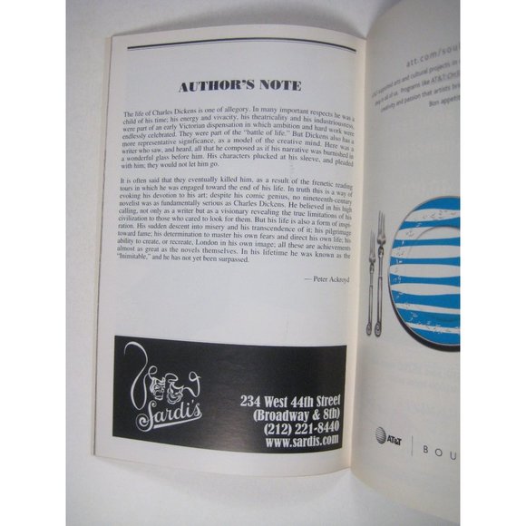 The Mystery of Charles Dickens Playbill Opening Night April 2002 Simon Callow - Picture 5 of 7